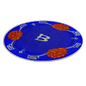 Monogrammed Lotus Blossom - Blauw, Rood, Zilver Snijplank (Hoek)