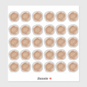 Monogrammed Lt Copper Faux Wax Seals Sticker (Vel)