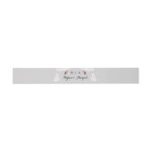 Monogrammed Lt. Grey w. Rozen Wedding Belly Band Uitnodigingen Wikkel (Vlak)