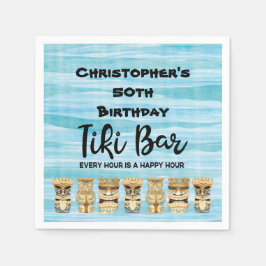 Monogrammed Luau Tiki Bar Birthday Party Servet