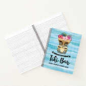 Monogrammed Luau Tiki Bar Party Guest Notitieboek (Binnen)