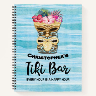 Monogrammed Luau Tiki Bar Party Guest Notitieboek