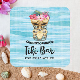 Monogrammed Luau Tiki Bar Party Ronde Kartonnen Onderzetter