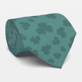 Monogrammed Lucky Green Shamrock Pattern Stropdas (Opgerold)