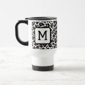 Monogrammed Luipaard Print Zwart-wit Reisbeker (Links)