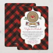 Monogrammed Lumberjack en Jill Wedding Shower Kaart (Voorkant / Achterkant)