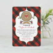 Monogrammed Lumberjack en Jill Wedding Shower Kaart (Staand voorkant)