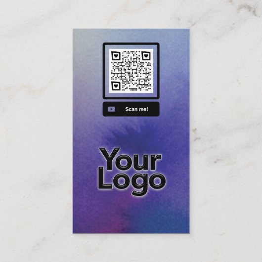 Monogrammed M Daisy Bloemen Waterverf QR Code Logo Visitekaartje (Achterkant)