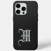 Monogrammed "M" Faux Carbon Fiber OtterBox Case-Mate iPhone Case (Achterkant)