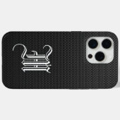 Monogrammed "M" Faux Carbon Fiber OtterBox Case-Mate iPhone Case (Achterkant (horizontaal))