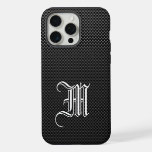 Monogrammed "M" Faux Carbon Fiber OtterBox iPhone 15 Pro Max Case