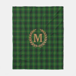 Monogrammed MacArthur Tartan Fleece Blanket Deken