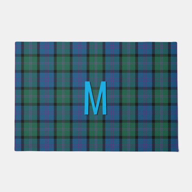 Monogrammed MacThomas Tartan Plaid Door Mat (Voorkant)