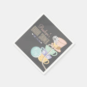 Monogrammed Mad Hatter-Vrijgezellenfeest Servetten (Hoek)