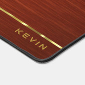 Monogrammed Mahonie Hout Textuur Bureaumat (Hoek)