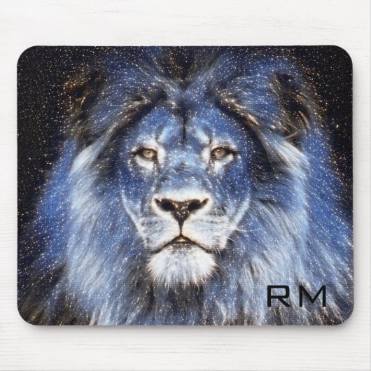 Monogrammed Majestic Sparkle Lion Muismat (Voorkant)