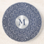Monogrammed Mandala  Zandsteen Onderzetter (Voorkant)