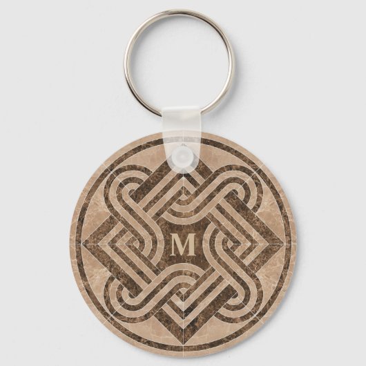 Monogrammed Marble Ornament Sleutelhanger (Voorkant)