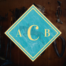 Monogrammed Marged Turquoise Horse Tack Trunk