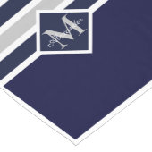 Monogrammed marineblauw witte krab Nautical Short Korte Tafelloper (Hoek)