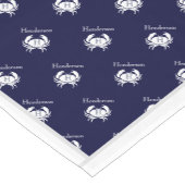 Monogrammed marineblauw witte krab Nautical Short  Korte Tafelloper (Hoek)