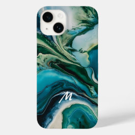  Monogrammed Marmeren Harsontwerp Case-Mate iPhone 14 Hoesje