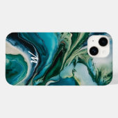  Monogrammed Marmeren Harsontwerp Case-Mate iPhone Case (Achterkant (horizontaal))