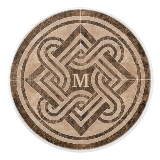 monogrammed Marmeren Ornament Ceramische Knob Keramische Knop (Voorkant)