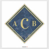 Monogrammed marmernavel + goudpaardenboomstam sticker (Vel)