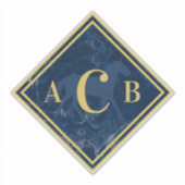 Monogrammed marmernavel + goudpaardenboomstam sticker (Voorkant)