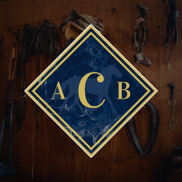 Monogrammed marmernavel + goudpaardenboomstam sticker