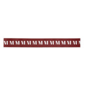 Monogrammed maroon burgundy White Kerstmis Satijnen Lint (Voorkant)