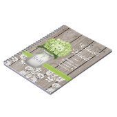 Monogrammed Mason Jar Green Hydrangea Guest Book Notitieboek (Linkerzijde)