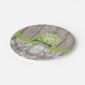 Monogrammed Mason Jar Green Hydrangea Wedding Papieren Bordje (Gekanteld)