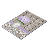 Monogrammed Mason Jar Paarse Hydrangea Guest Book Notitieboek (Linkerzijde)