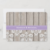 Monogrammed Mason Jar Paarse Hydrangea Wedding Kaart (Achterkant)