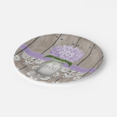 Monogrammed Mason Jar Paarse Hydrangea Wedding Papieren Bordje (Gekanteld)