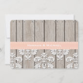 Monogrammed Mason Jar Peach Hydrangea Wedding Kaart (Achterkant)