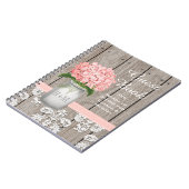 Monogrammed Mason Jar Pink Hydrangea Guest Book Notitieboek (Linkerzijde)