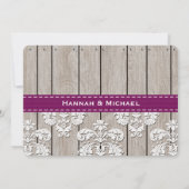 Monogrammed Mason Jar Plum Hydrangea Wedding Kaart (Achterkant)