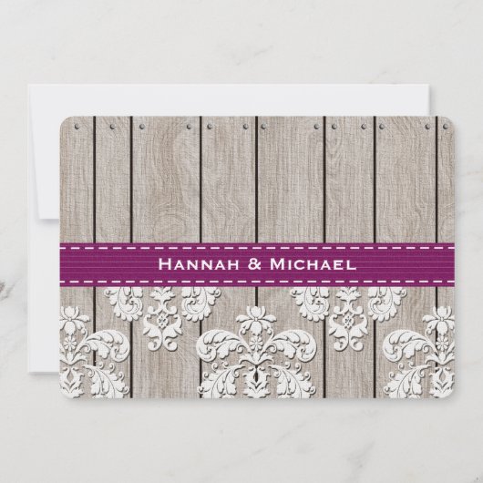 Monogrammed Mason Jar Plum Hydrangea Wedding Kaart (Achterkant)