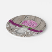 Monogrammed Mason Jar Plum Hydrangea Wedding Papieren Bordje (Gekanteld)