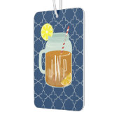 Monogrammed Mason Jar Sweet Tea - Navy Quatrefoil Luchtverfrisser (Links)