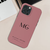 Monogrammed Mauve minimalist met naam Case-Mate iPhone Case