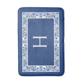 Monogrammed mediterrane Waterverf Tegel Bath Mat (Voorkant Verticaal)