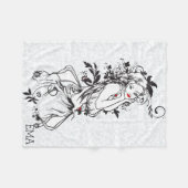 Monogrammed meisje met rode lippen fleece deken (Voorkant (Horizontaal))