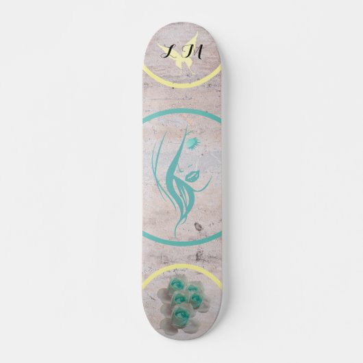 Monogrammed " meisje" Silhouette Skateboard (Voorkant)