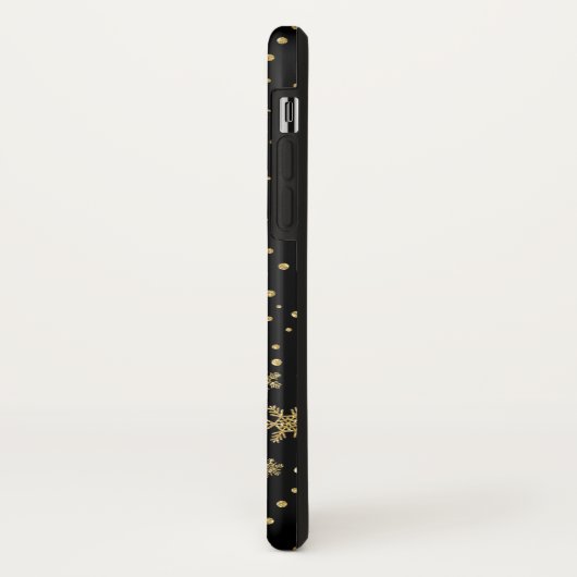 Monogrammed Merry Kerstmis Golden Snowflakes Case-Mate iPhone Case (Achterkant/links)