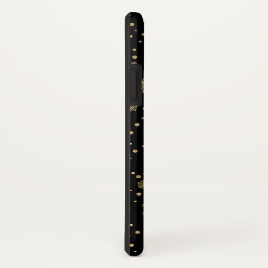 Monogrammed Merry Kerstmis Golden Snowflakes Case-Mate iPhone Case (Achterkant / rechts)