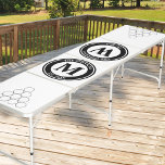 Monogrammed met cirkel piramide witte verordening beer pong tafel<br><div class="desc">Monogrammed Beer Pong Tafel die u kunt personaliseren. Deze eenvoudige en stijlvolle regelmaat tabel is wit met cirkel piramide aan elk uiteinde, te gebruiken als beker plaatsing gidsen. Het monogram van de logo-badgestijl kan met uw zaken of familienaam, jaar worden aangepast gevestigd en uw initialen. U kunt aan elk uiteinde...</div>